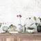 Hello Honey® 10" Cream & Green Reactive Glaze Stripes Hand-Painted Stoneware Bowl